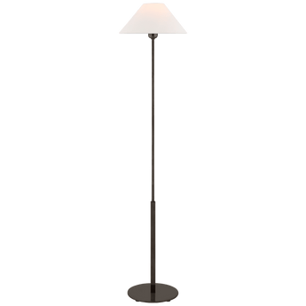 Hackney Floor Lamp in Bronze with Linen Shade