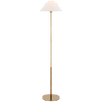 Hackney Floor Lamp in Hand-Rubbed Antique Brass with Linen Shade