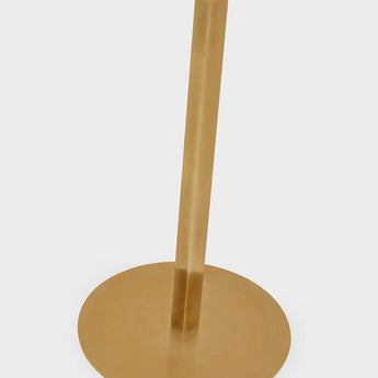 Hackney Floor Lamp in Hand-Rubbed Antique Brass with Linen Shade