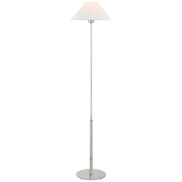 Hackney Floor Lamp in Polished Nickel with Linen Shade