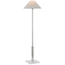 Asher Floor Lamp in Polished Nickel and Crystal with Linen Shade