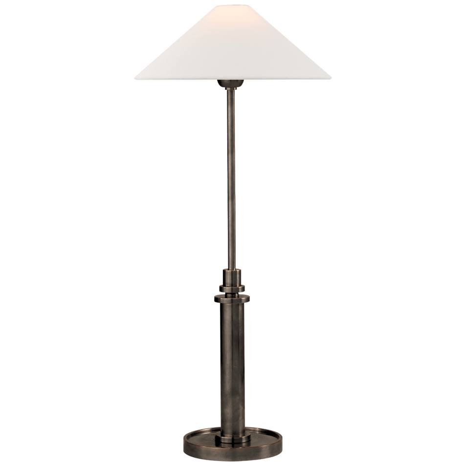 Hargett Buffet Lamp in Bronze with Linen Shade