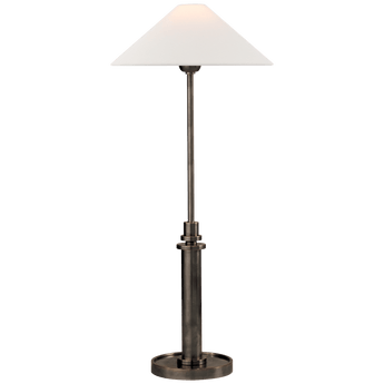 Hargett Buffet Lamp in Bronze with Linen Shade