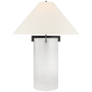 Brooks Table Lamp in Crystal and Aged Iron with Linen Shade