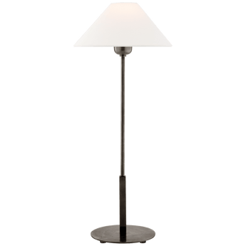 Hackney Table Lamp in Bronze with Linen Shade