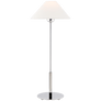 Hackney Table Lamp in Polished Nickel with Linen Shade