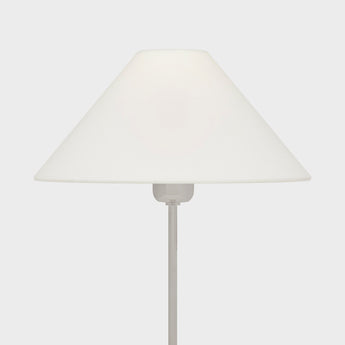 Hackney Table Lamp in Polished Nickel with Linen Shade