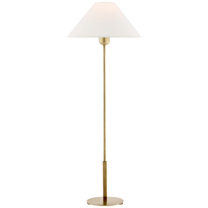 Hackney Buffet Lamp in Hand-Rubbed Antique Brass with Linen Shade