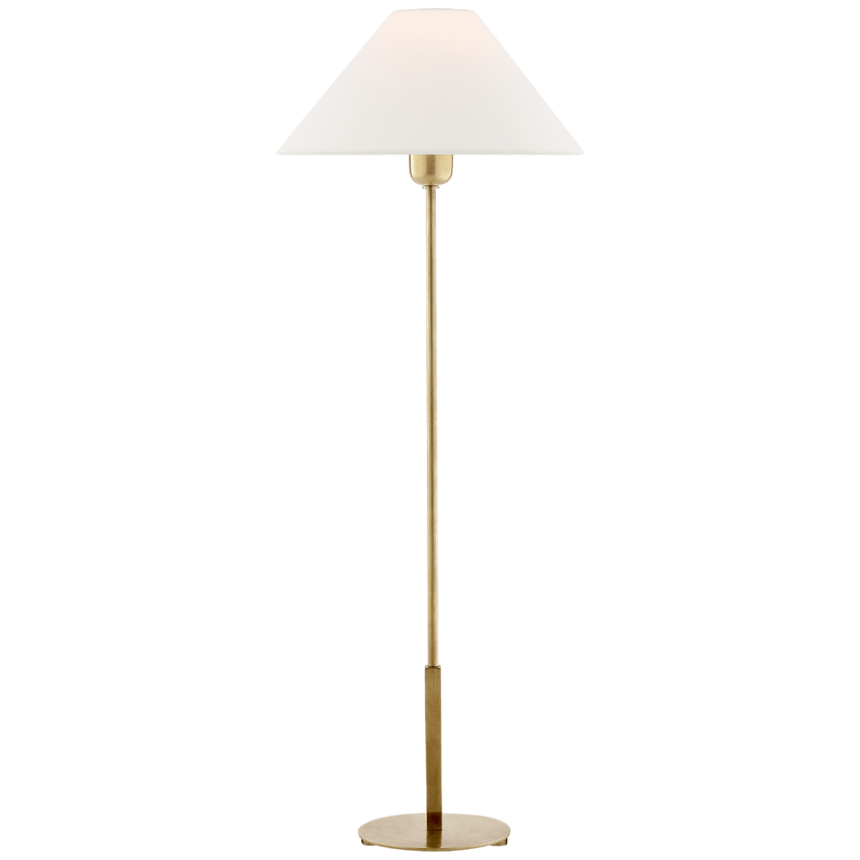 Hackney Buffet Lamp in Hand-Rubbed Antique Brass with Linen Shade