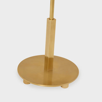 Hackney Buffet Lamp in Hand-Rubbed Antique Brass with Linen Shade