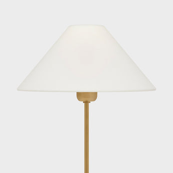 Hackney Buffet Lamp in Hand-Rubbed Antique Brass with Linen Shade