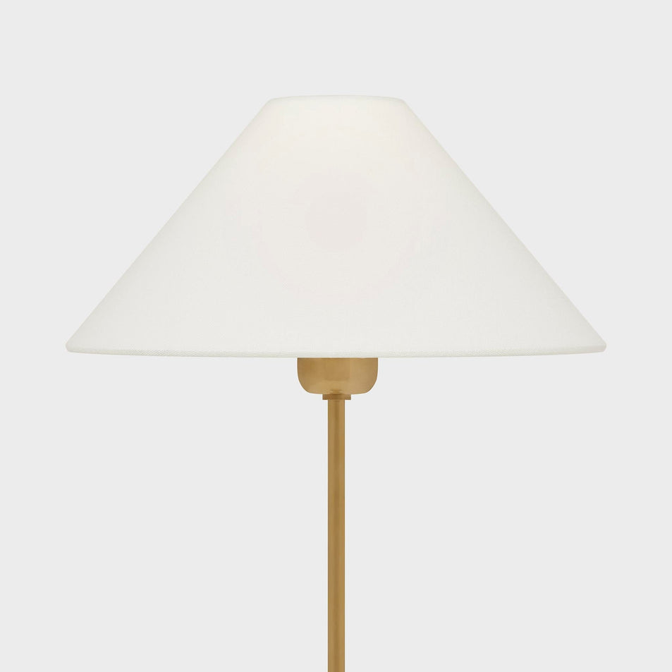 Hackney Buffet Lamp in Hand-Rubbed Antique Brass with Linen Shade