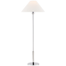Hackney Buffet Lamp in Polished Nickel with Linen Shade