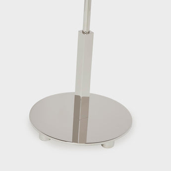 Hackney Buffet Lamp in Polished Nickel with Linen Shade