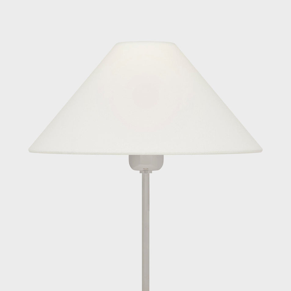Hackney Buffet Lamp in Polished Nickel with Linen Shade