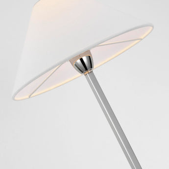 Asher Table Lamp in Polished Nickel and Crystal with Linen Shade