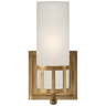 Openwork Single Sconce in Hand-Rubbed Antique Brass with Frosted Glass