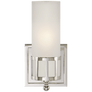 Openwork Single Sconce in Polished Nickel with Frosted Glass