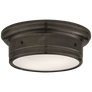 Siena Small Flush Mount in Bronze with White Glass