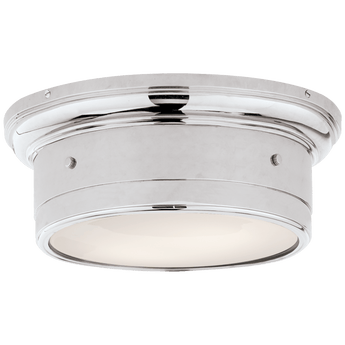 Siena Small Flush Mount in Chrome with White Glass