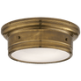 Siena Small Flush Mount in Hand-Rubbed Antique Brass with White Glass