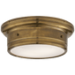 Siena Small Flush Mount in Hand-Rubbed Antique Brass with White Glass