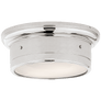 Siena Small Flush Mount in Polished Nickel with White Glass