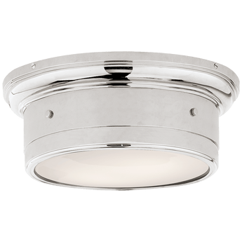 Siena Small Flush Mount in Polished Nickel with White Glass