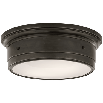 Siena Large Flush Mount in Bronze with White Glass