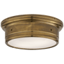 Siena Large Flush Mount in Hand-Rubbed Antique Brass with White Glass