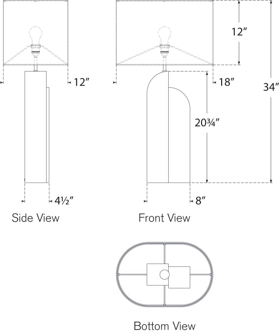 Savoye Large Right Table Lamp Blueprint