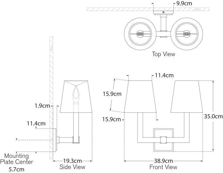 Square Tube Double Sconce Blueprint
