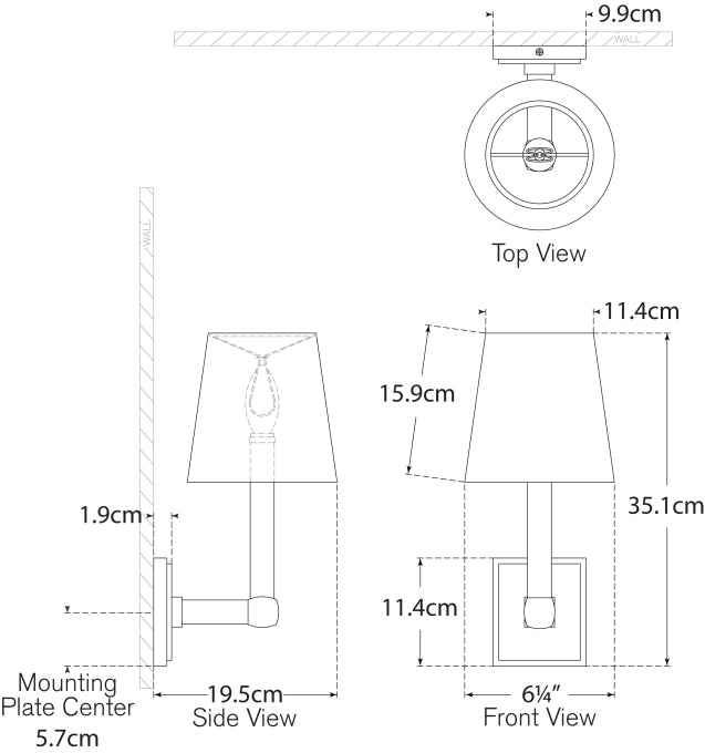 Square Tube Single Sconce Blueprint