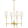 Beckham Classic Medium Chandelier in Burnished Brass with Linen Shades