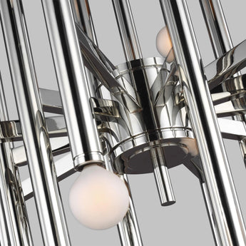 Beckham Modern Medium Chandelier, a premium Chandelier light by Visual Comfort & Co. Close - up image of its design.