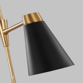 Signoret Medium Chandelier in Burnished Brass with Matte Black