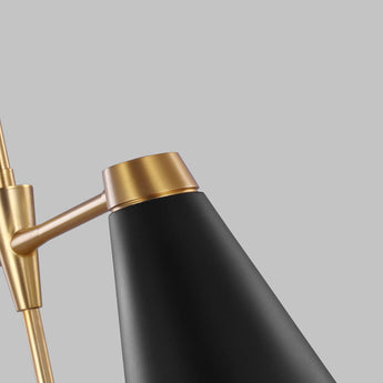 Signoret Medium Chandelier in Burnished Brass with Matte Black