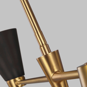 Signoret Large Chandelier in Burnished Brass with Matte Black