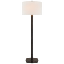 Longacre Floor Lamp in Bronze with Linen Shade