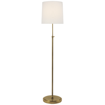 Bryant Floor Lamp in Hand-Rubbed Antique Brass with Linen Shade