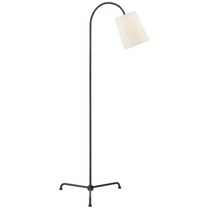 Mia Floor Lamp in Aged Iron with Linen Shade