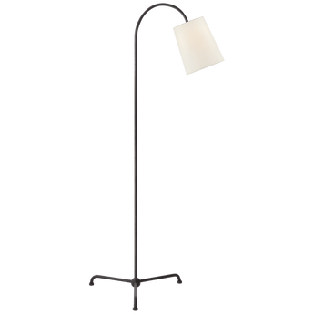 Mia Floor Lamp in Aged Iron with Linen Shade