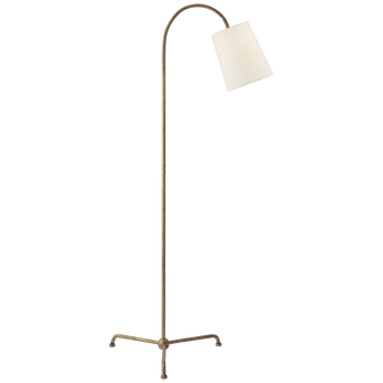 Mia Floor Lamp in Gilded Iron with Linen Shade