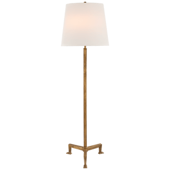 Parish Floor Lamp in Gilded Iron with Linen Shade