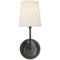 Vendome Single Sconce in Bronze with Linen Shade