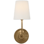 Vendome Single Sconce in Hand-Rubbed Antique Brass with Linen Shade