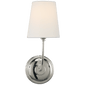 Vendome Single Sconce in Polished Nickel with Linen Shade