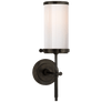 Bryant Bath Sconce in Bronze with White Glass