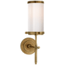 Bryant Bath Sconce in Hand-Rubbed Antique Brass with White Glass