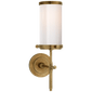 Bryant Bath Sconce in Hand-Rubbed Antique Brass with White Glass